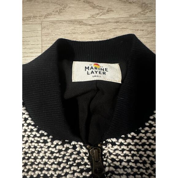 Marine Layer Birdseye Bomber in Black/White size Small - Picture 5 of 5